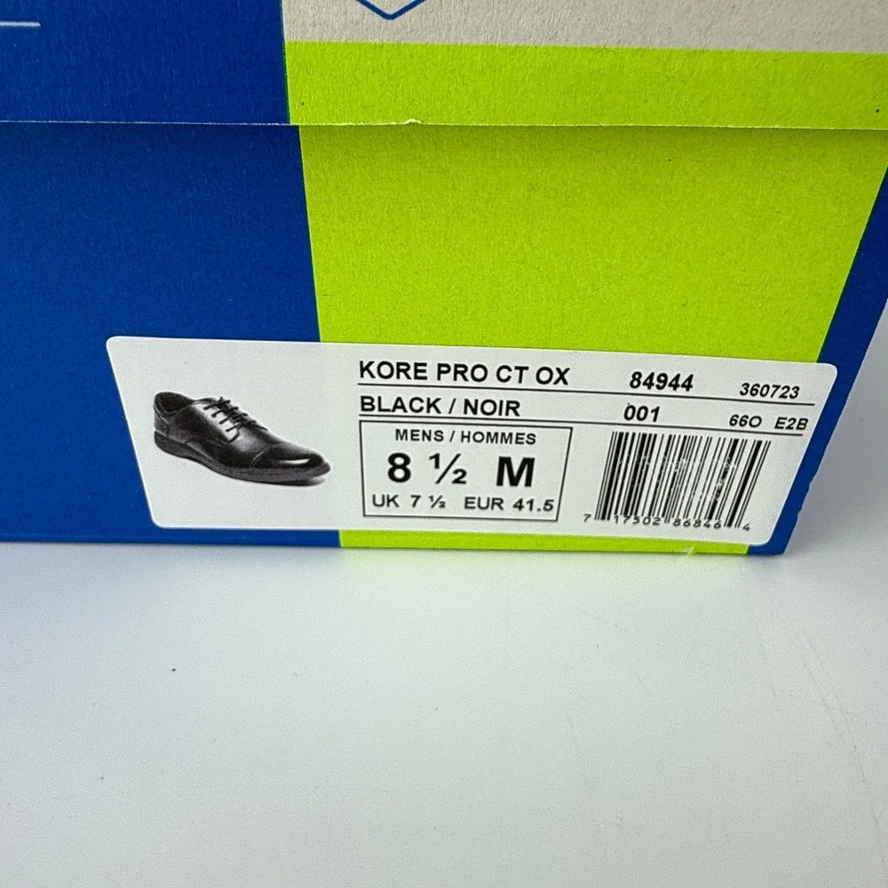 Nunn Bush Kore Pro CT OX Leather Cap Toe Oxford Shoes Mens 8.5 M Black NIB